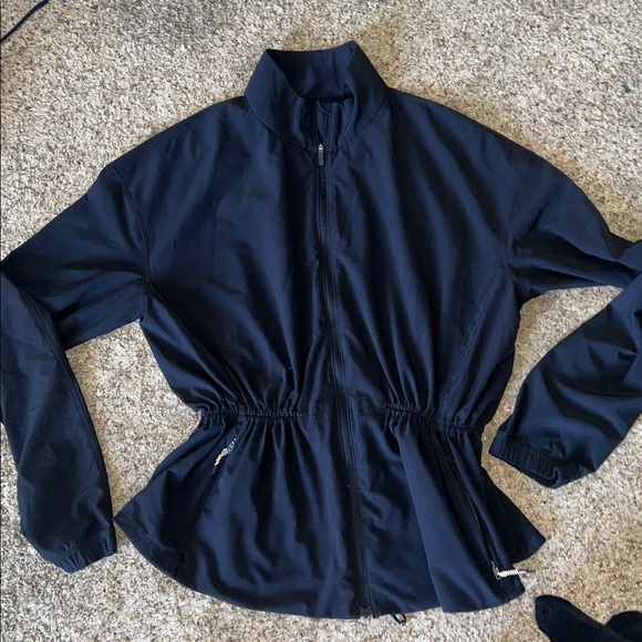lululemon athletica Jackets & Blazers - Lululemon UV-Protective Cinch-Waist Running Jacket in Black, Size Medium